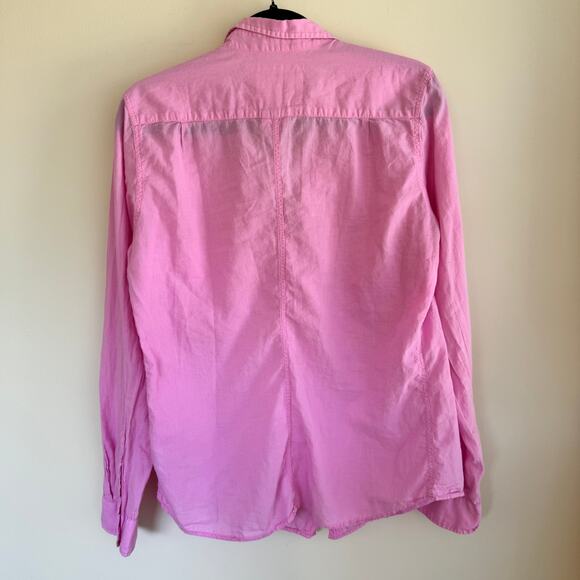 Frank & Eileen Cotton Barry Shirt Top Pink Button Front Collared Long Sleeve XL - Picture 6 of 6